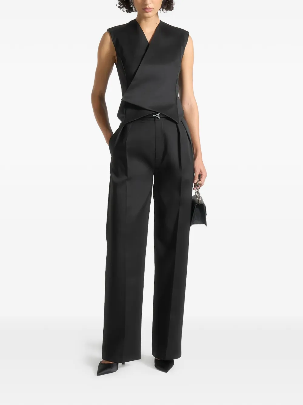 Manière De Voir Julie broek met geplooid detail - Zwart