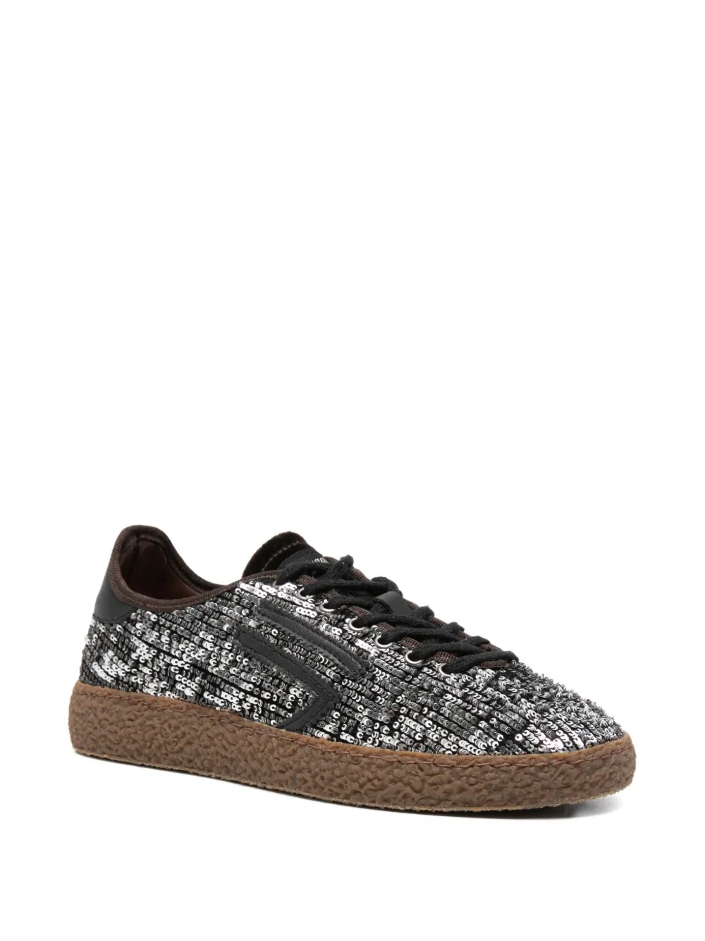 Puraai sequin lace-up shoes - Zwart