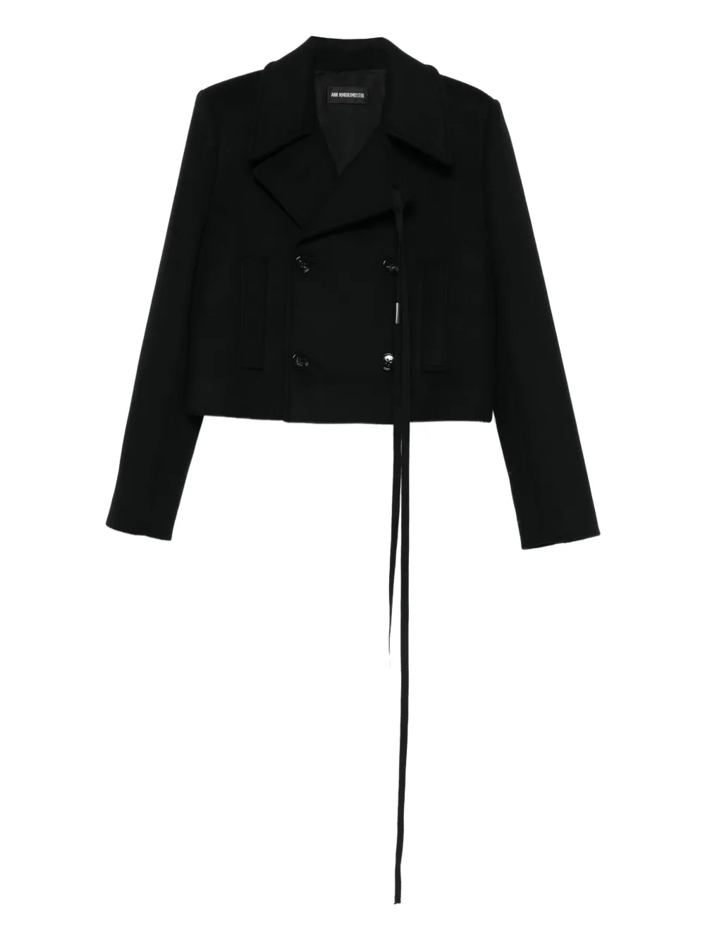 Ann Demeulemeester Giacca con nodo - Nero