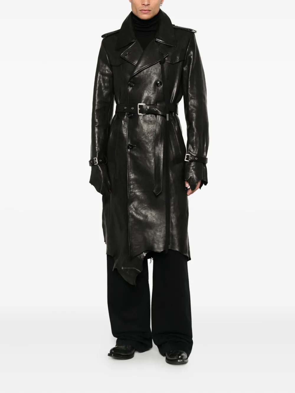 Ann Demeulemeester abrigo con doble botonadura y cinturón | Abrigos con doble botonadura | Image 2