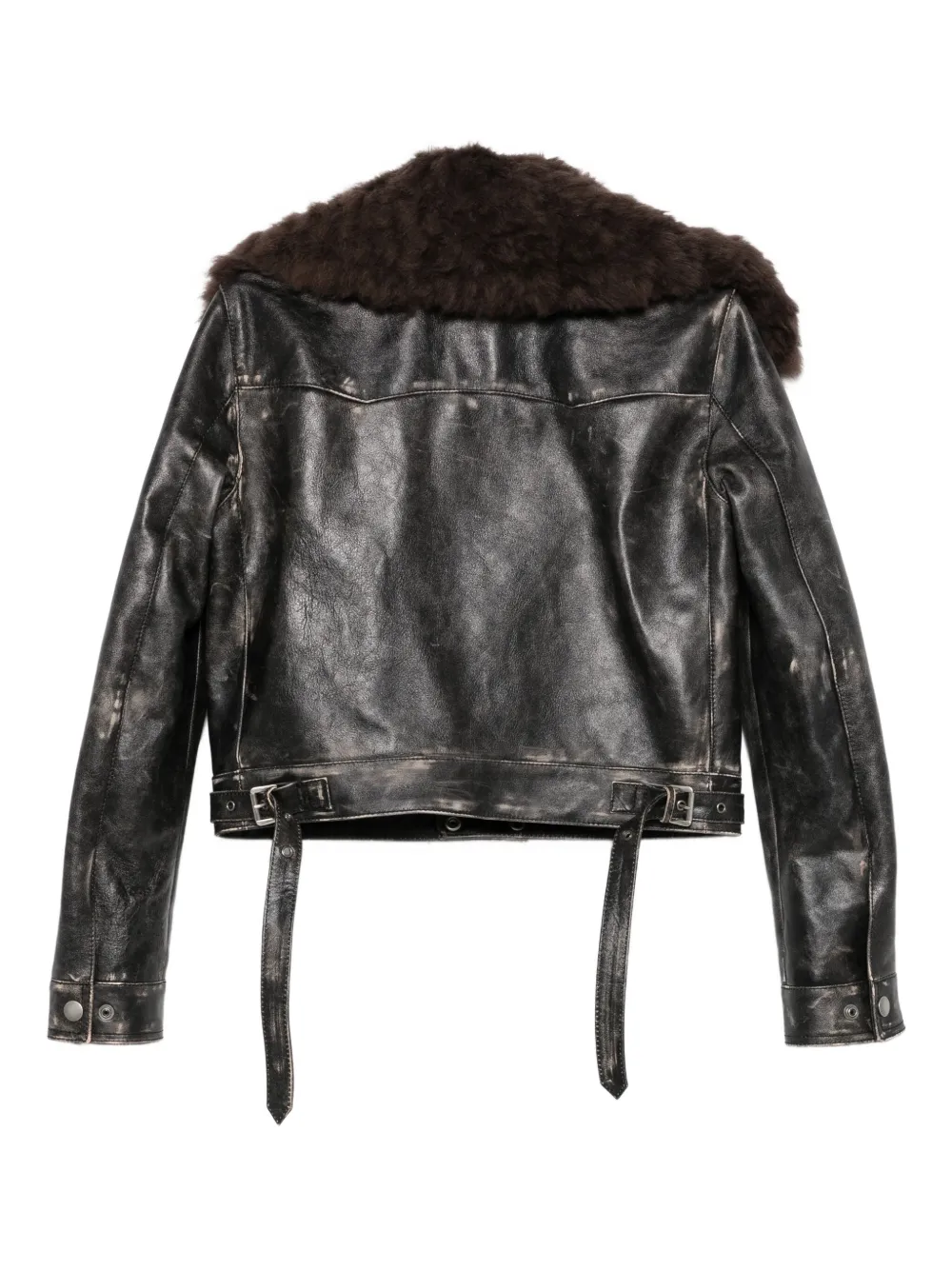 Ann Demeulemeester shearling-collar jacket | Biker Jackets | Image 2