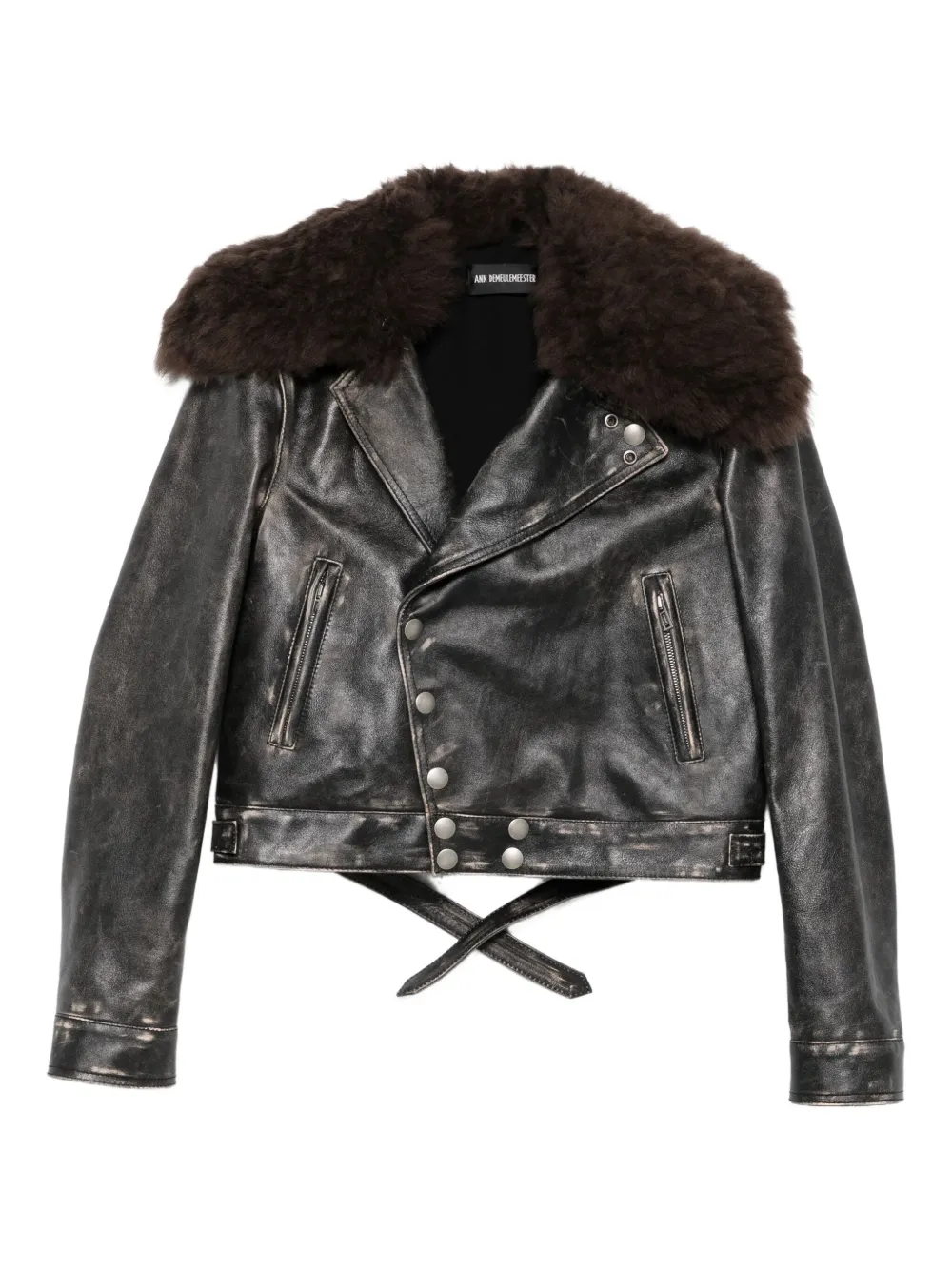 Ann Demeulemeester shearling-collar jacket | Black | Image 1