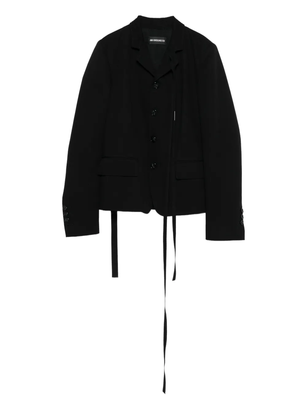Ann Demeulemeester Giacca con nodo - Nero