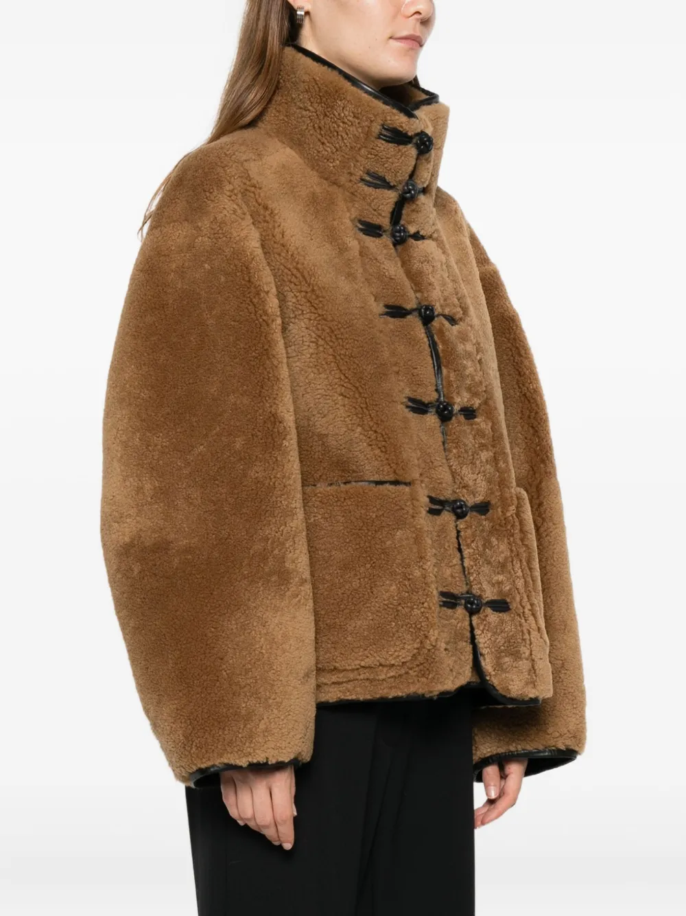 Rohe Toggle-fastening Pocket Jacket In Brown