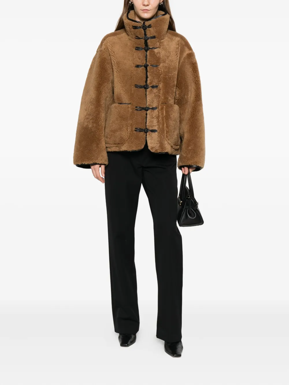 Rohe Toggle-fastening Pocket Jacket In Brown