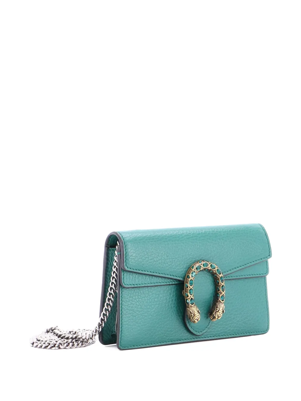 Pre-owned Gucci Dionysus Bag Leather Super Mini Clutch Bag In Green