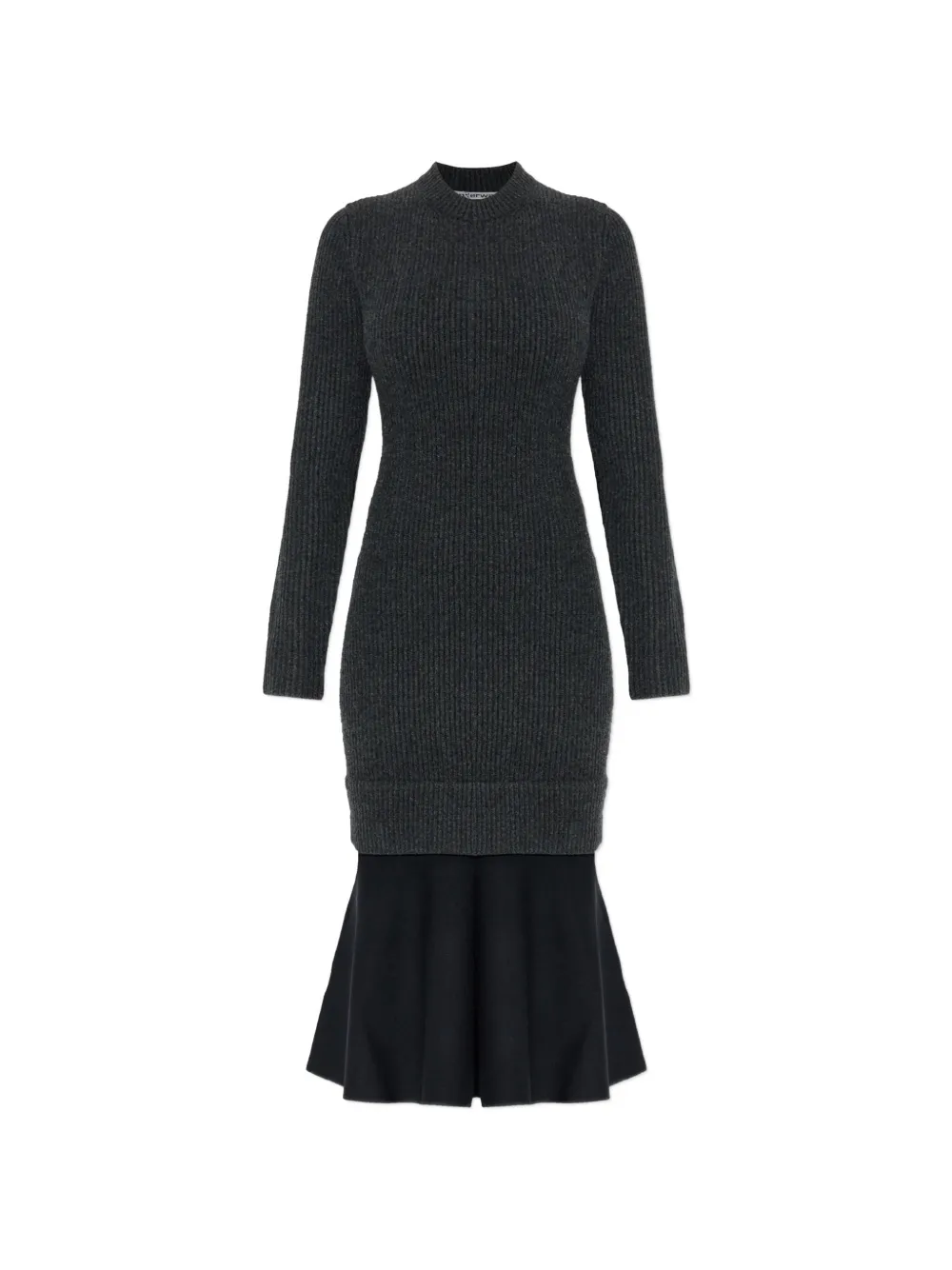 Alexander Wang ribbed long-sleeves midi dress - Grigio