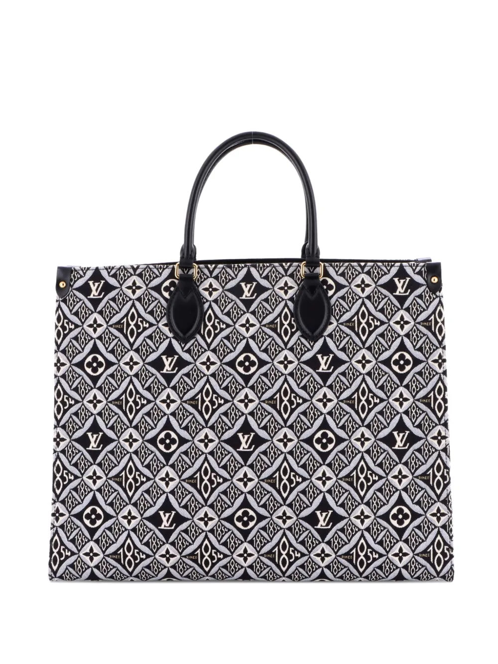 Pre-owned Louis Vuitton Onthego Limited Edition Since 1854 Monogram Jacquard Gm Tote Bag In Black