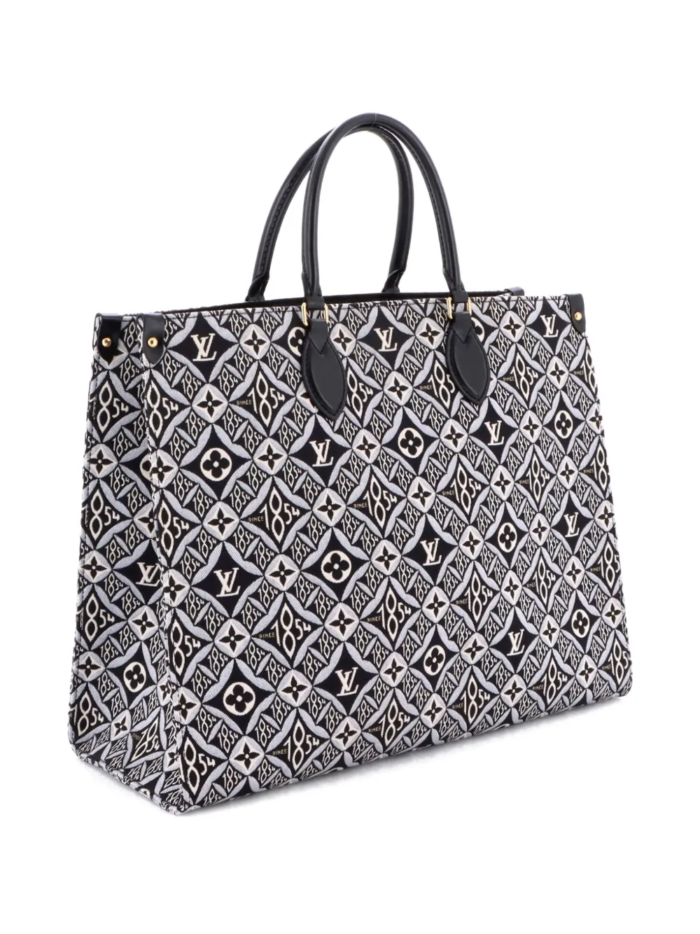 Pre-owned Louis Vuitton Onthego Limited Edition Since 1854 Monogram Jacquard Gm Tote Bag In Black
