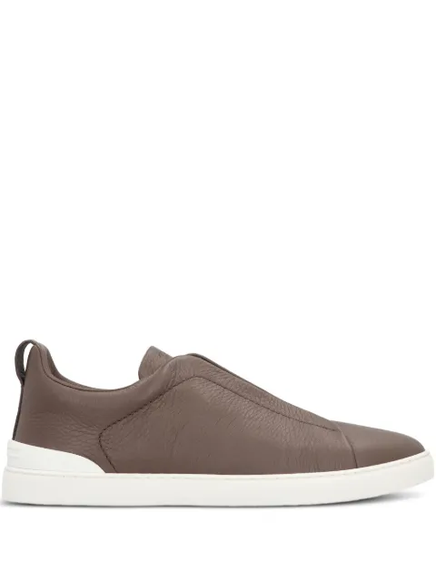 Zegna Triple Stitch leather loafers