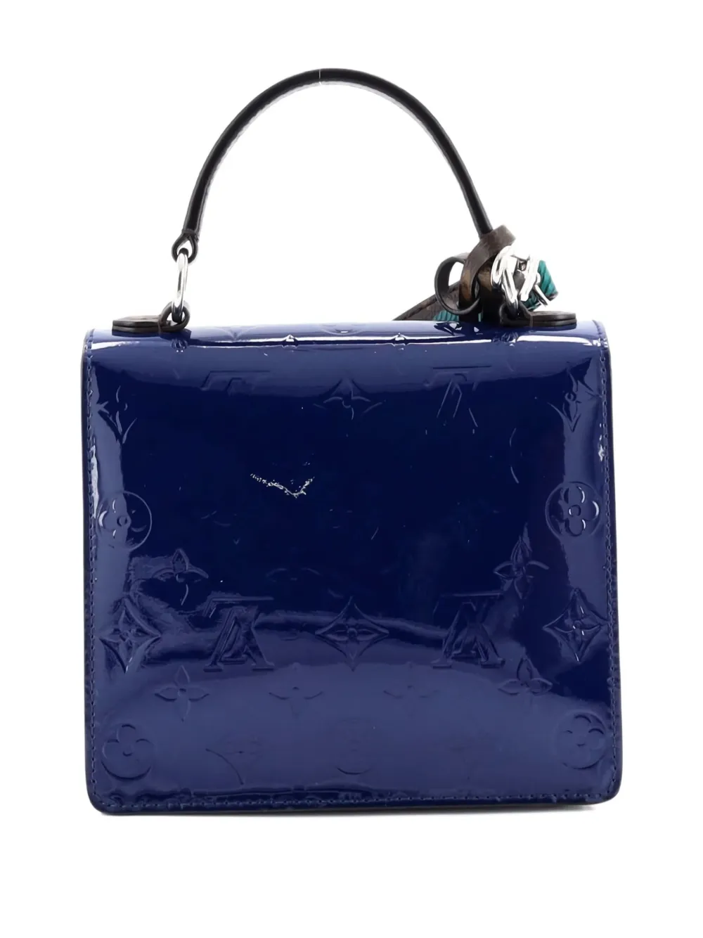 Pre-owned Louis Vuitton Spring Street Nm Handbag Monogram Vernis With Monogram Canvas And Epi Leather Shoulder Bag In Blue