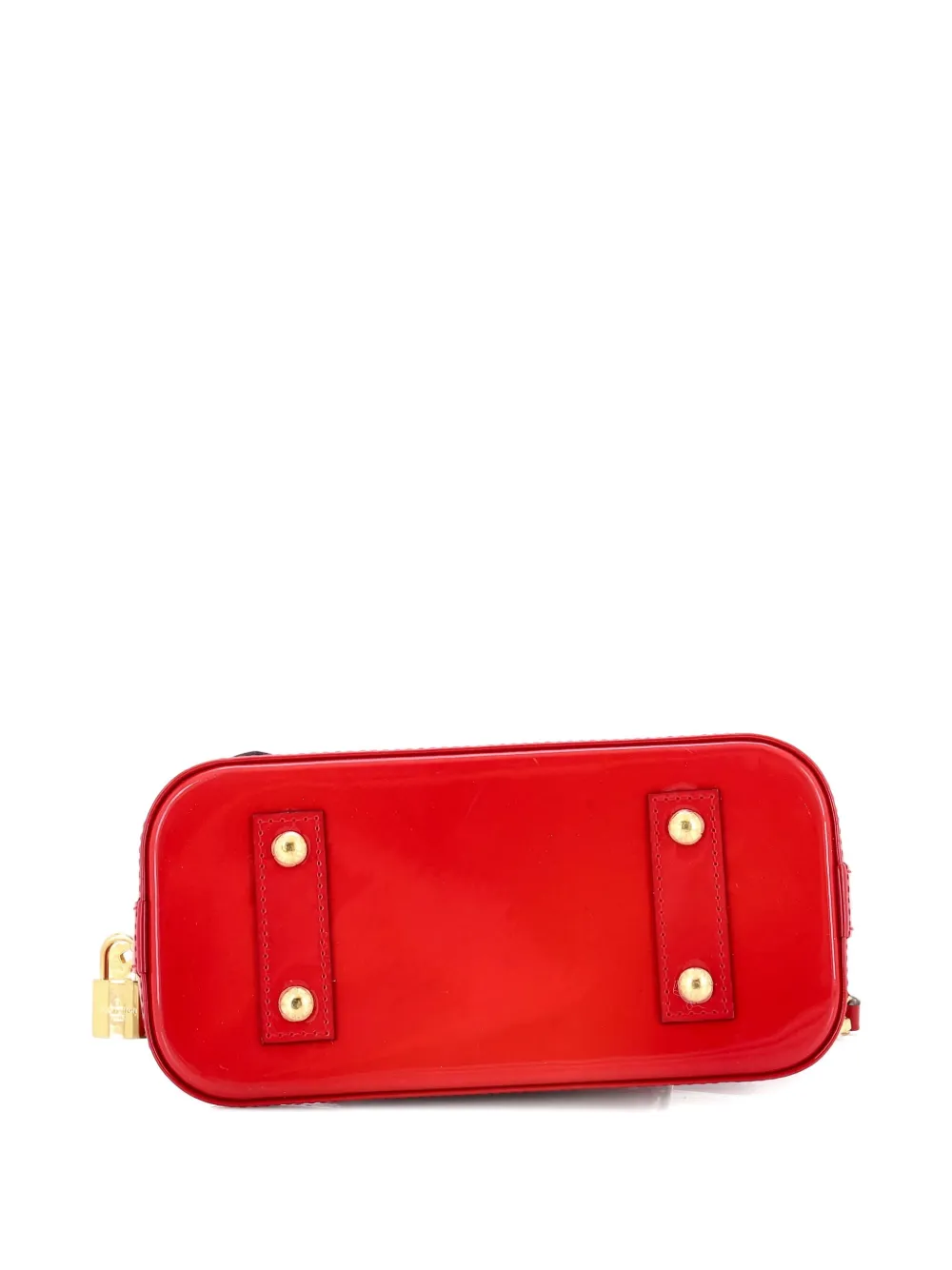 Pre-owned Louis Vuitton Alma Handbag Monogram Vernis Bb Shoulder Bag In Red
