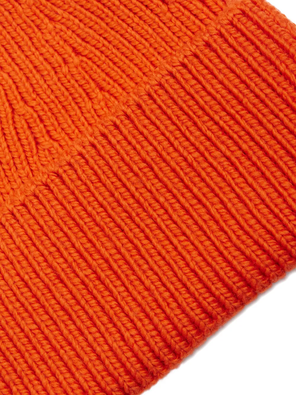 Fusalp Ribbed Logo-badge Knitted Beanie In Orange