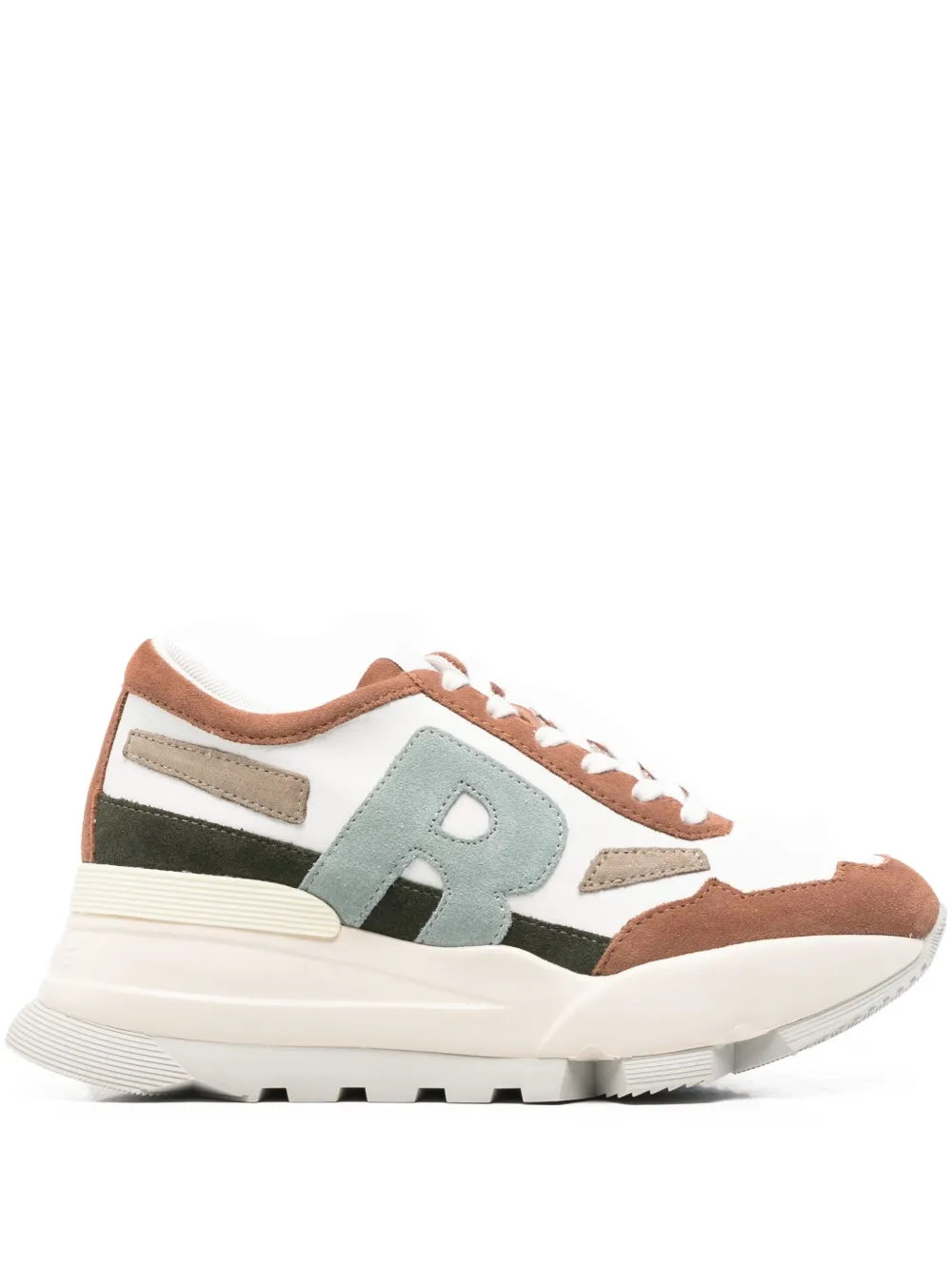 RUCOLINE 'R' appliqué AKI trainers Wit