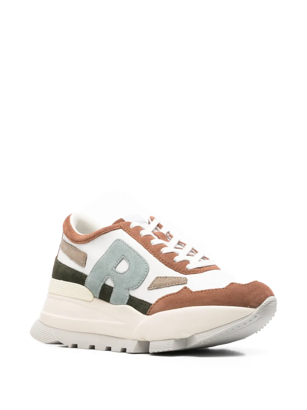 RUCOLINE 'R' appliqué AKI trainers Wit