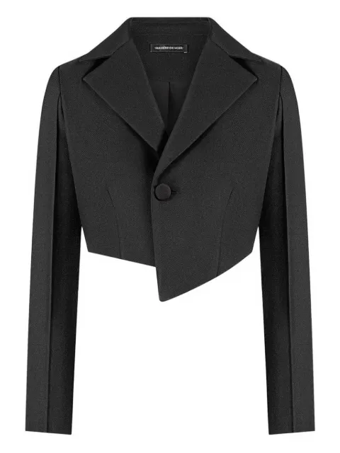 Manière De Voir Dina - Asymmetric Tailored Cropped Blazer - Black