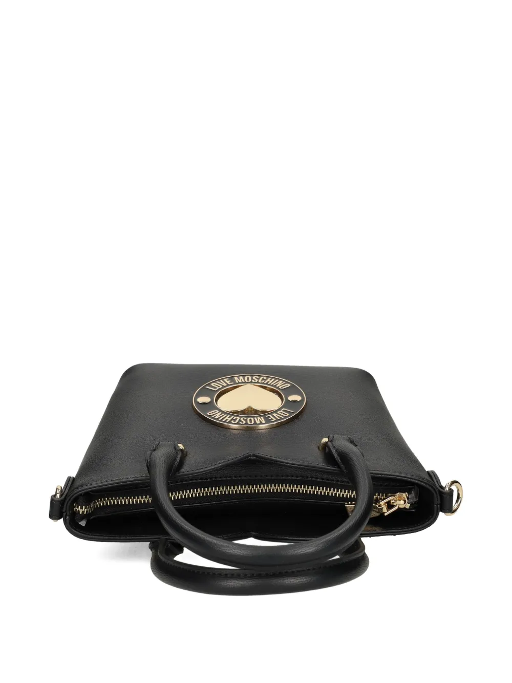 Love Moschino Heart-plaque Tote Bag In Black