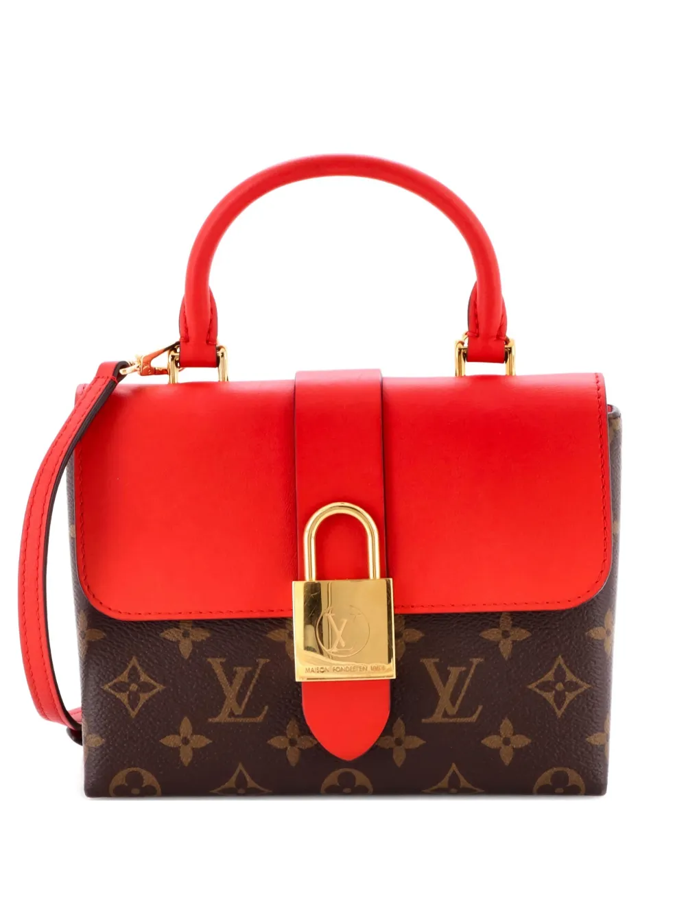 Louis Vuitton Pre-Owned Locky Handbag Monogram Canvas with Leather BB Louis Vuitton Pre-Owned Locky Handbag Monogram Canvas with Leather BB