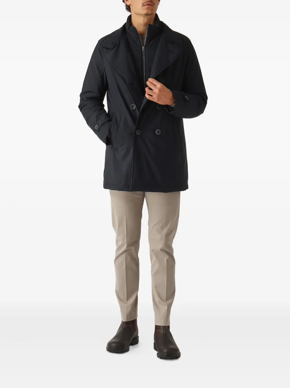 Herno Sailorjas met dubbele rij knopen Blauw