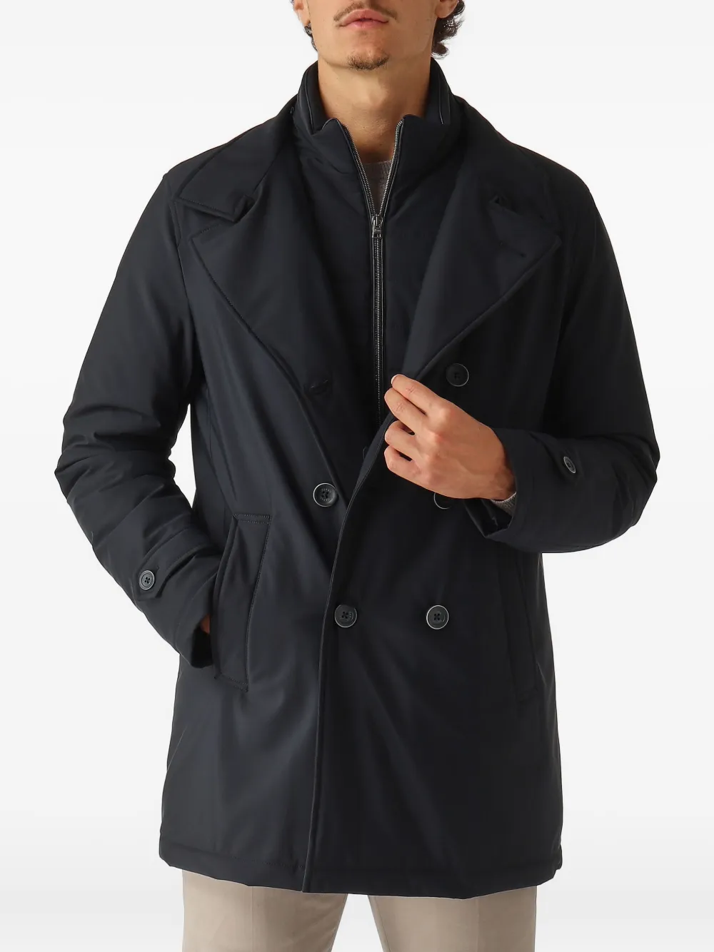 Herno Sailorjas met dubbele rij knopen Blauw