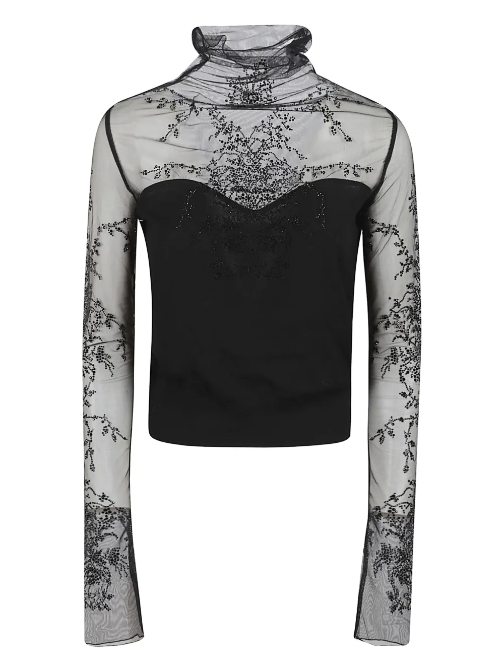 Ermanno Scervino beaded roll-neck blouse | Black | Image 1