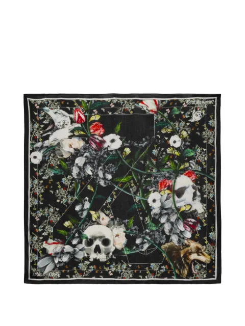 Zadig&Voltaire floral skull scarf
