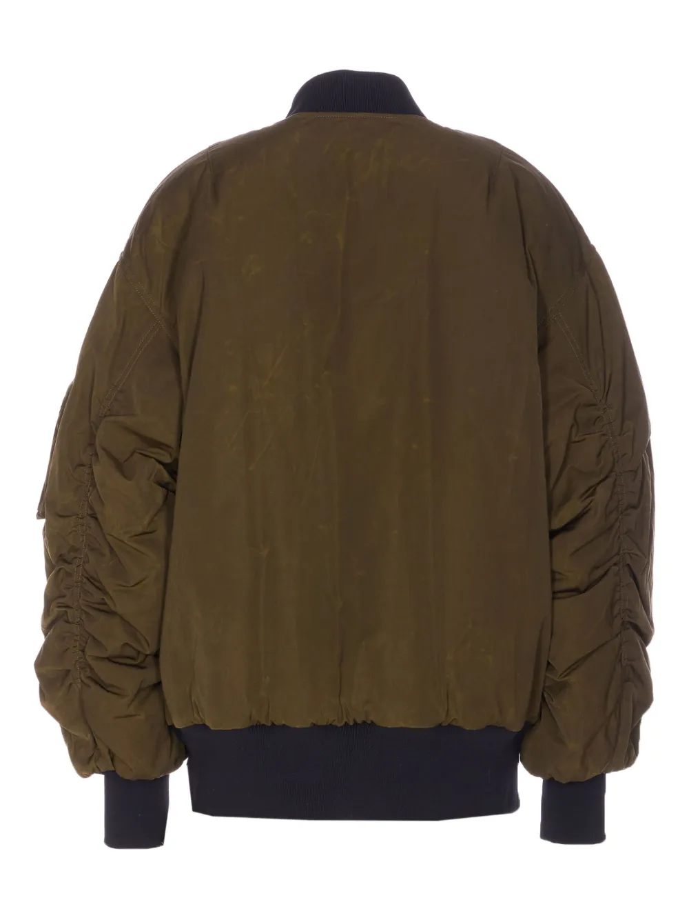 Dolce & Gabbana Gathered-detail Bomber Jacket In Green