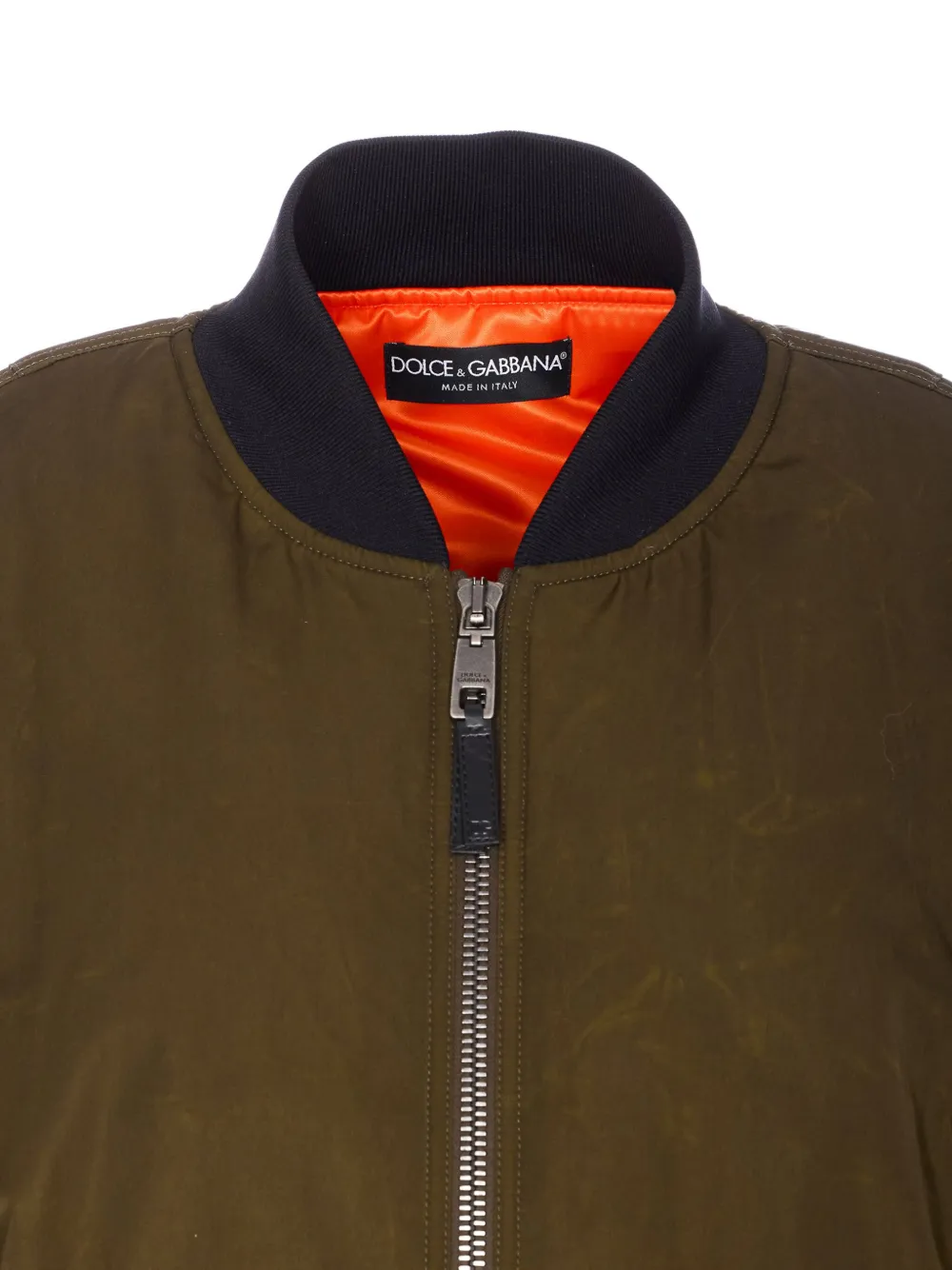 Dolce & Gabbana Gathered-detail Bomber Jacket In Green