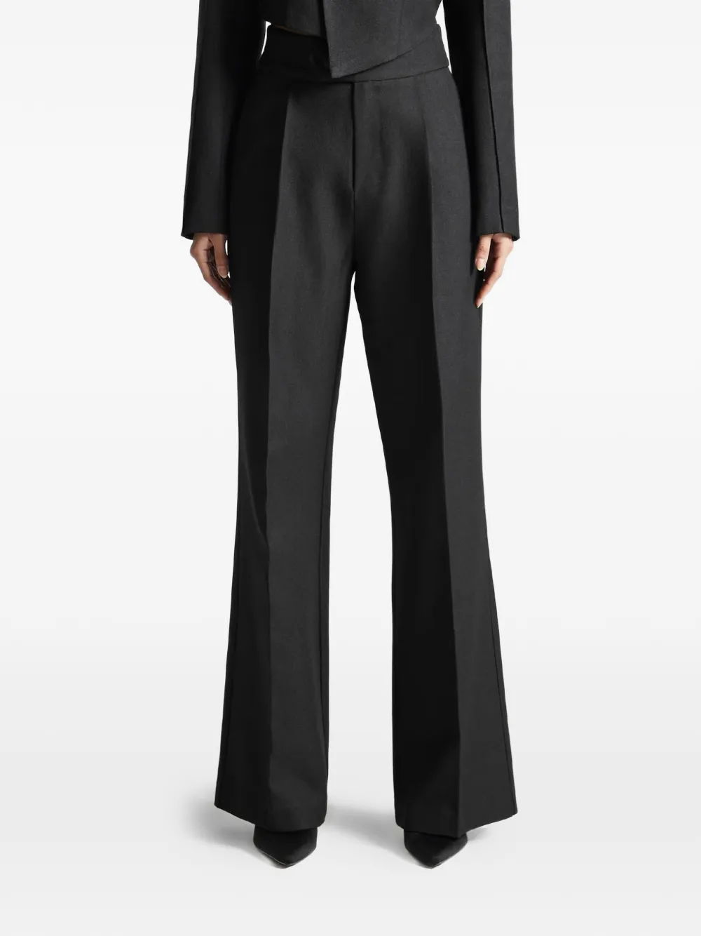 Manière De Voir Elsa Button Pleated Trousers In Black