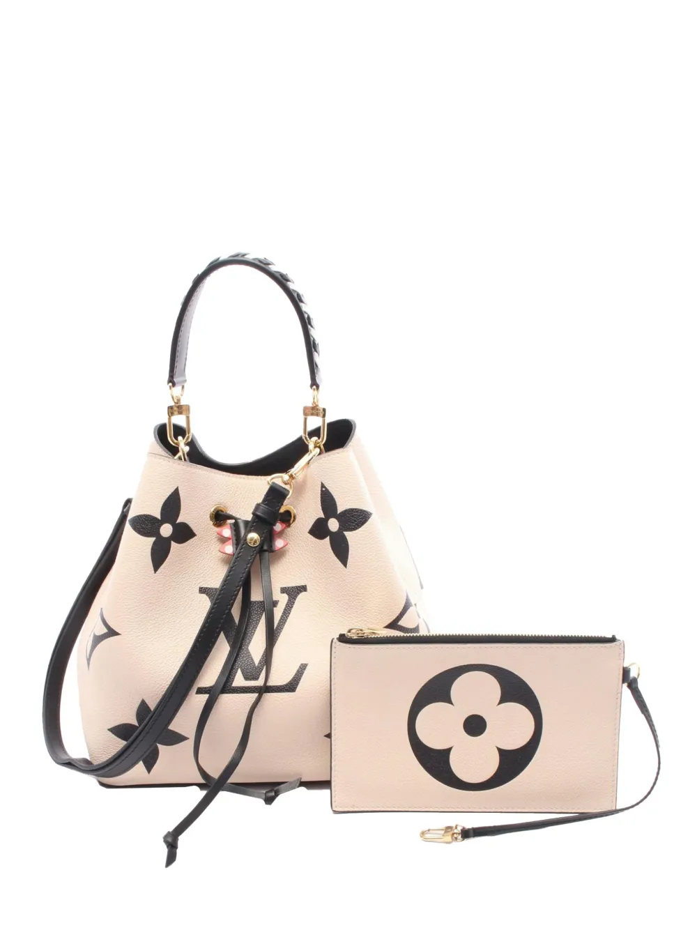 Pre-owned Louis Vuitton 2021-2025 Monogram Empreinte Neonoe Bucket Bag In Brown