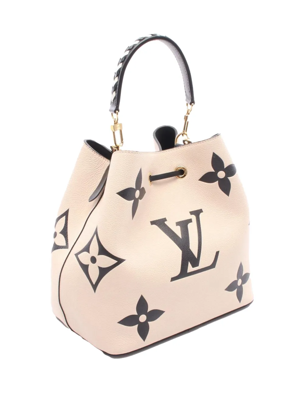 Pre-owned Louis Vuitton 2021-2025 Monogram Empreinte Neonoe Bucket Bag In Brown