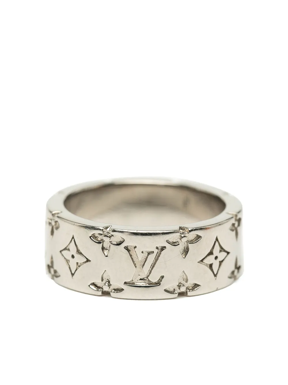 Louis Vuitton Pre-Owned anillo Monogram Mosaic Ring L bañado en plata 2024 | plateado | Image 1