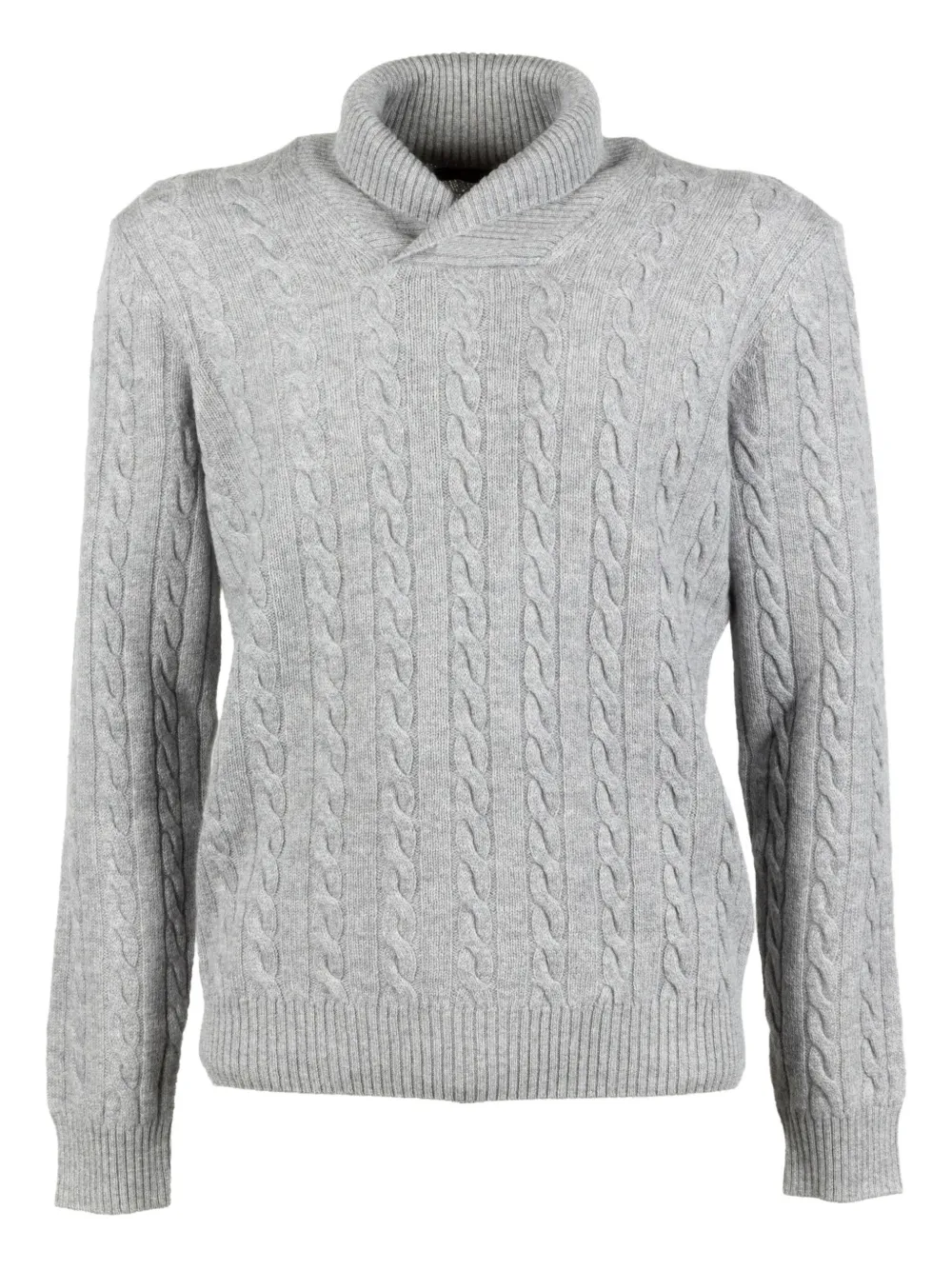 Moorer pull torsadé à col châle | gris | Image 1