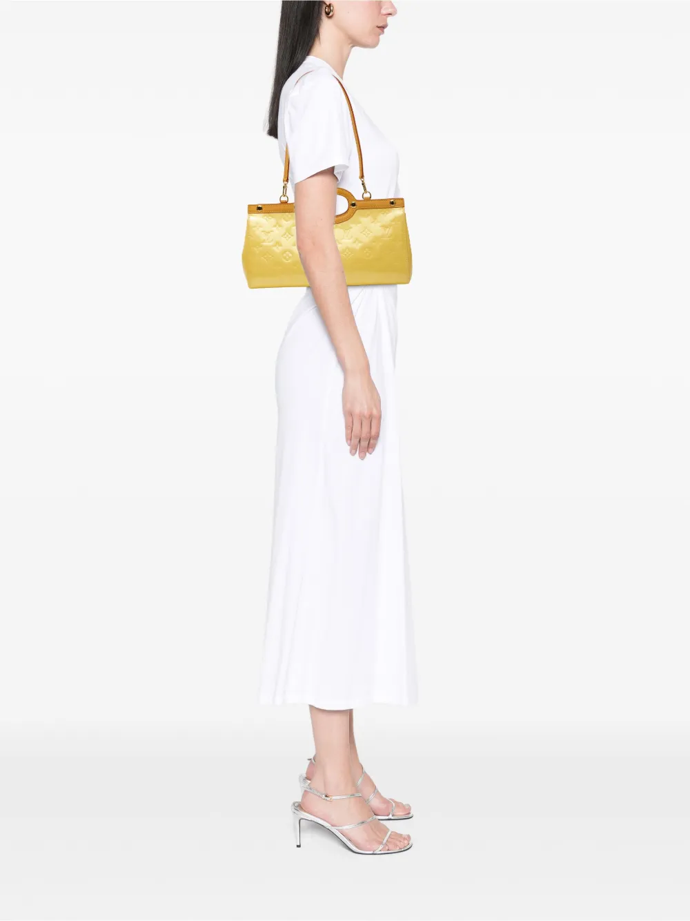 Pre-owned Louis Vuitton 2006 Monogram Vernis Roxbury Drive Satchel In Yellow