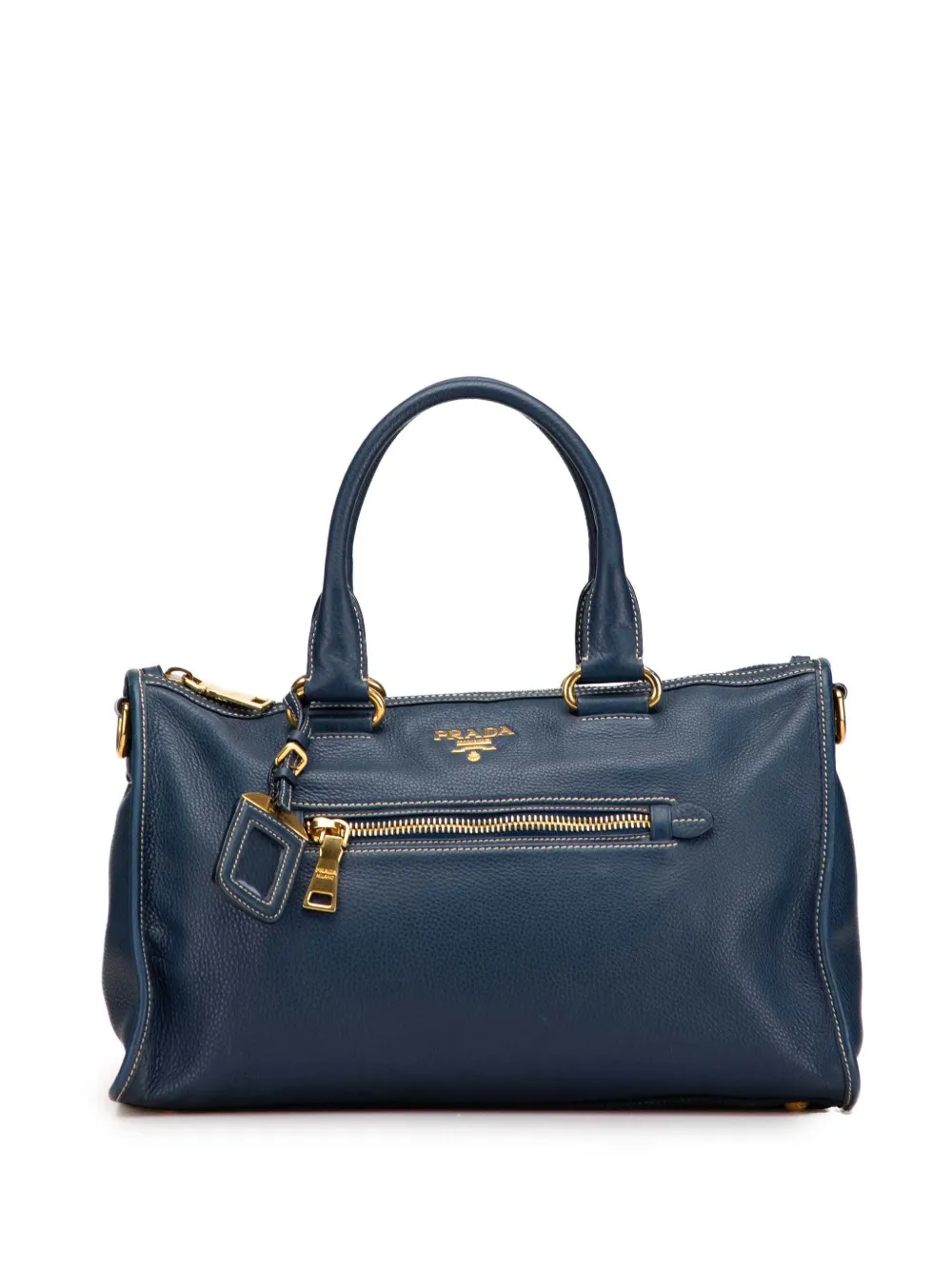Prada Pre-Owned 2010-2025 Vitello Daino Zip Top satchel | Blue | Image 1