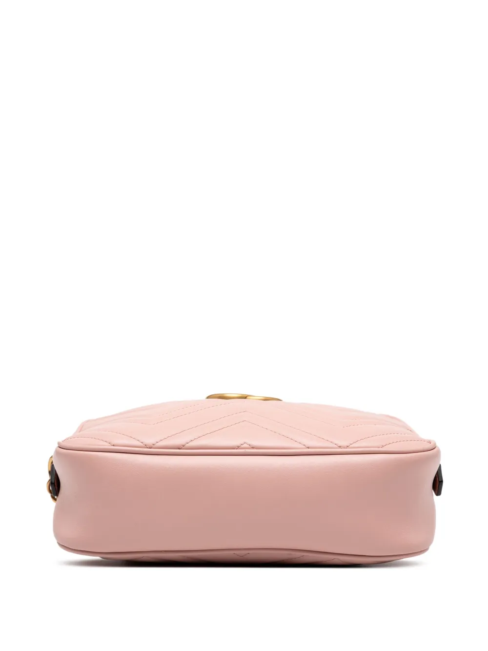 Pre-owned Gucci 2016-2025 Small Gg Marmont Matelasse Leather Crossbody Bag In Pink