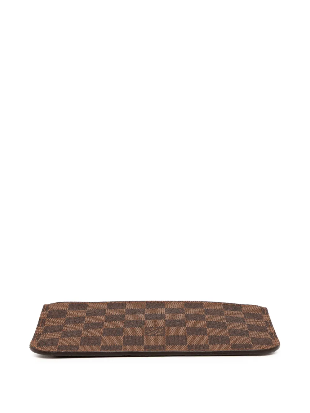 Pre-owned Louis Vuitton 2014 Damier Ebene Neverfull Pm Pouch In Brown