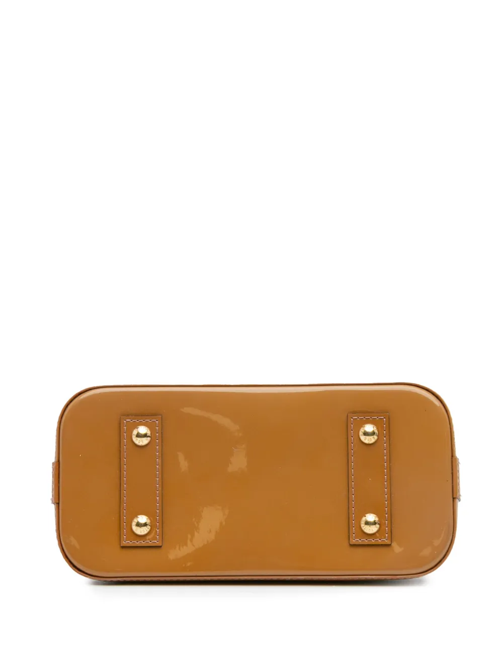 Pre-owned Louis Vuitton 2012 Monogram Vernis Alma Bb Satchel In Brown