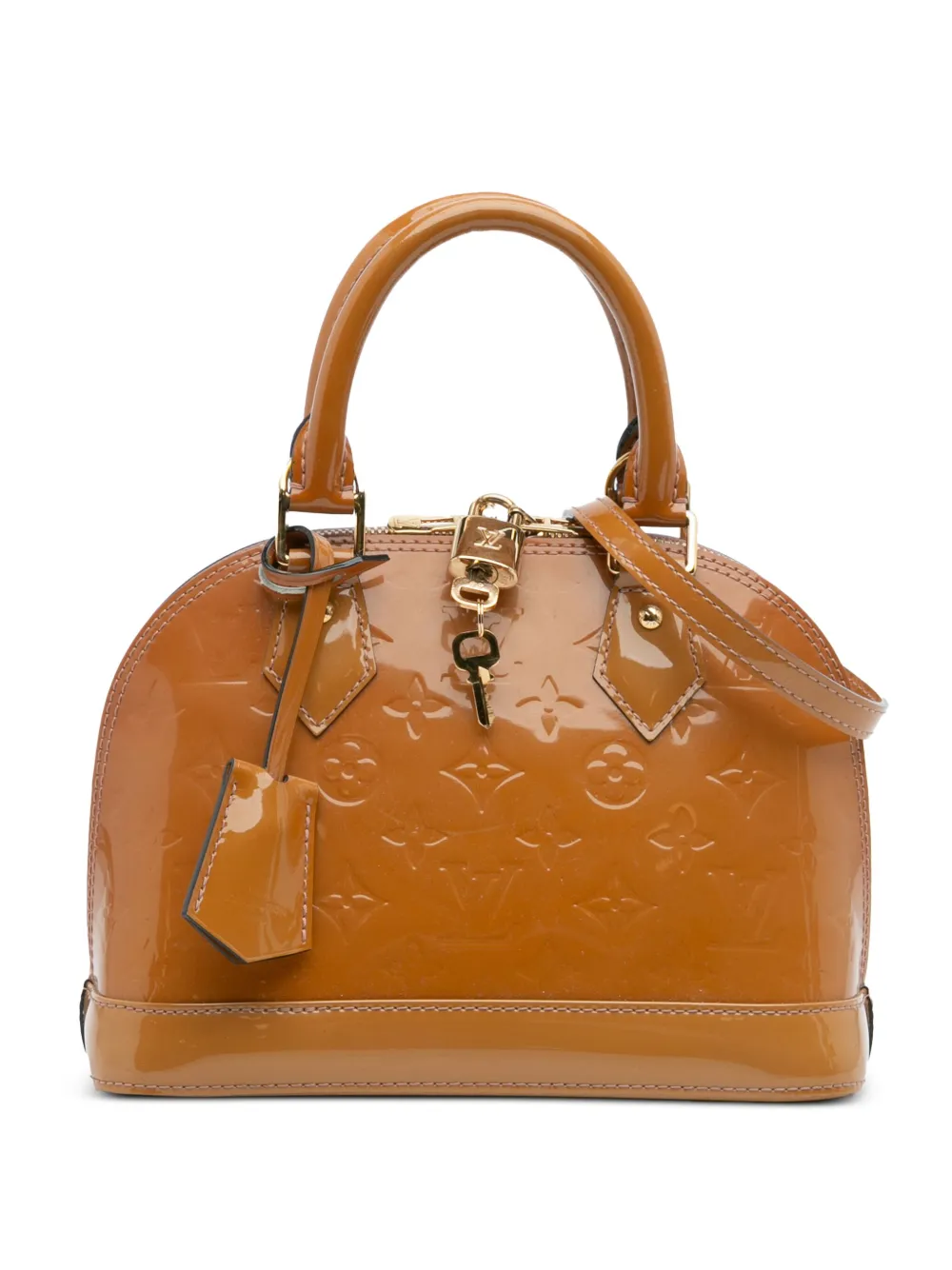 Louis Vuitton Pre-Owned Borsa a tracolla Alma BB in pelle Vernis con monogramma 2012 - Marrone