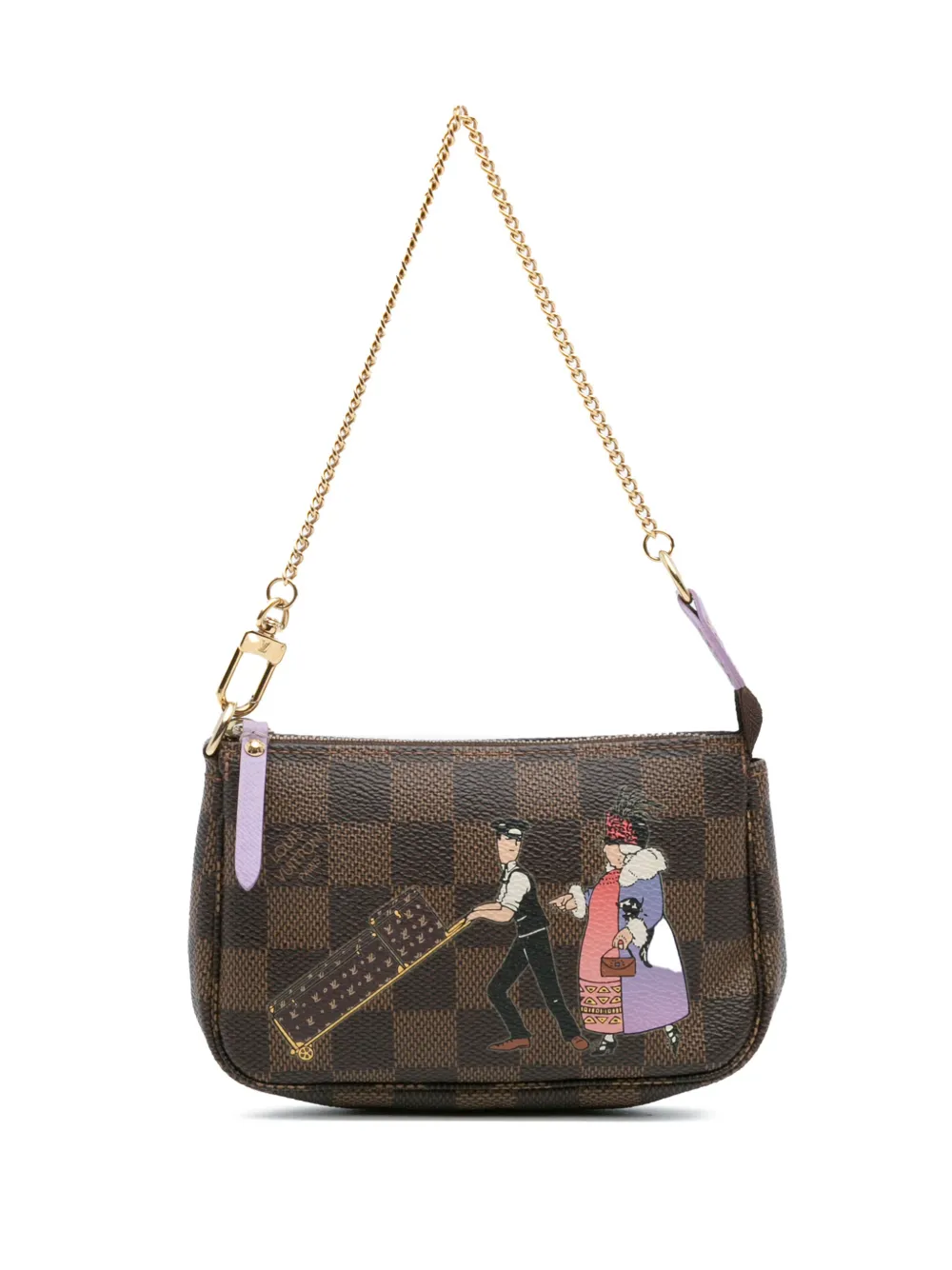 Louis Vuitton Pre-Owned Borsa a mano Mini Pochette Accessories Illustre in tela Damier Ebène 2011 - Marrone