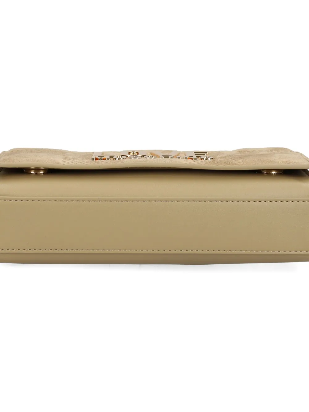 Love Moschino Schoudertas met logoplakkaat en kettingband Beige