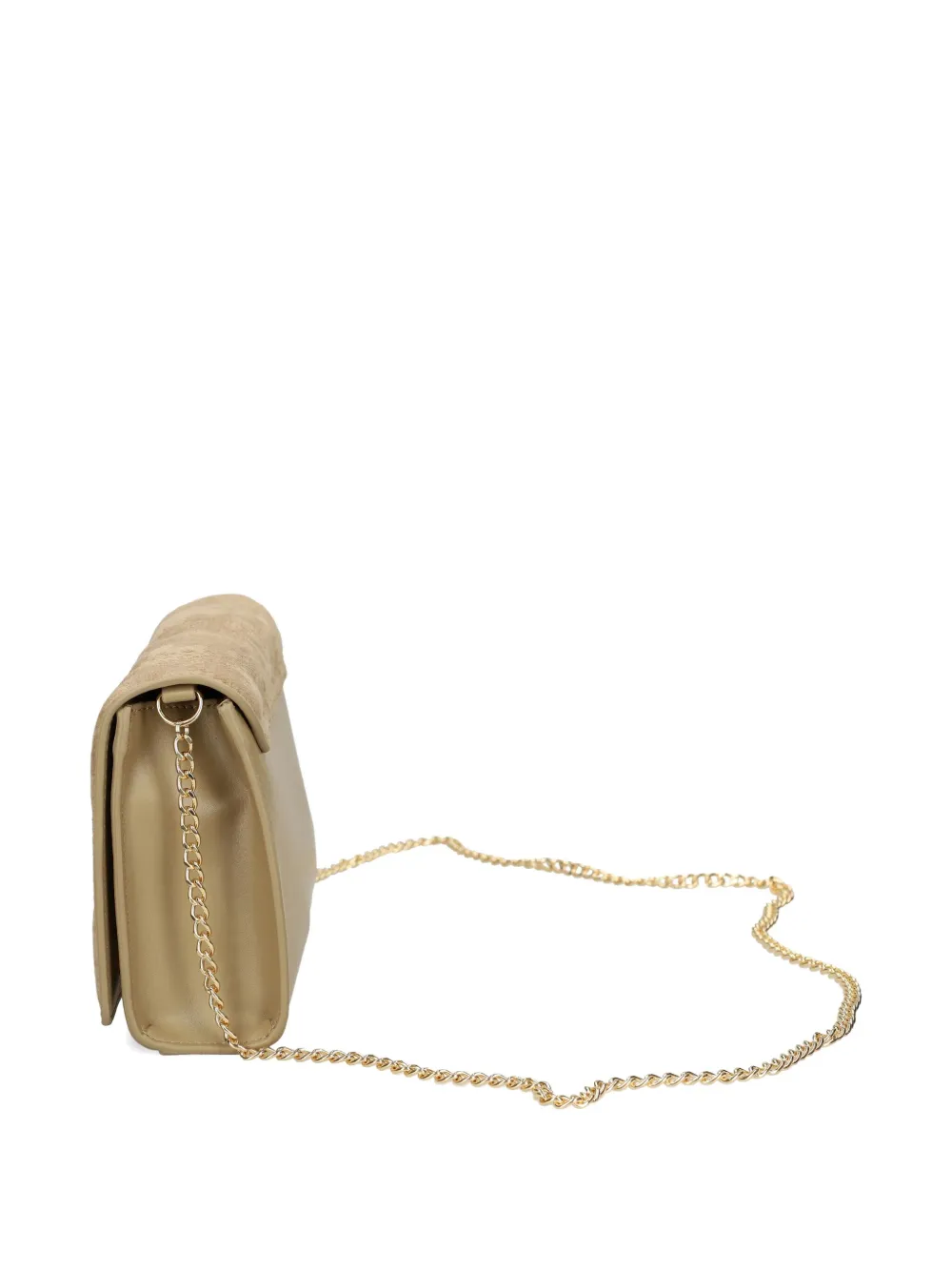Love Moschino Schoudertas met logoplakkaat en kettingband Beige