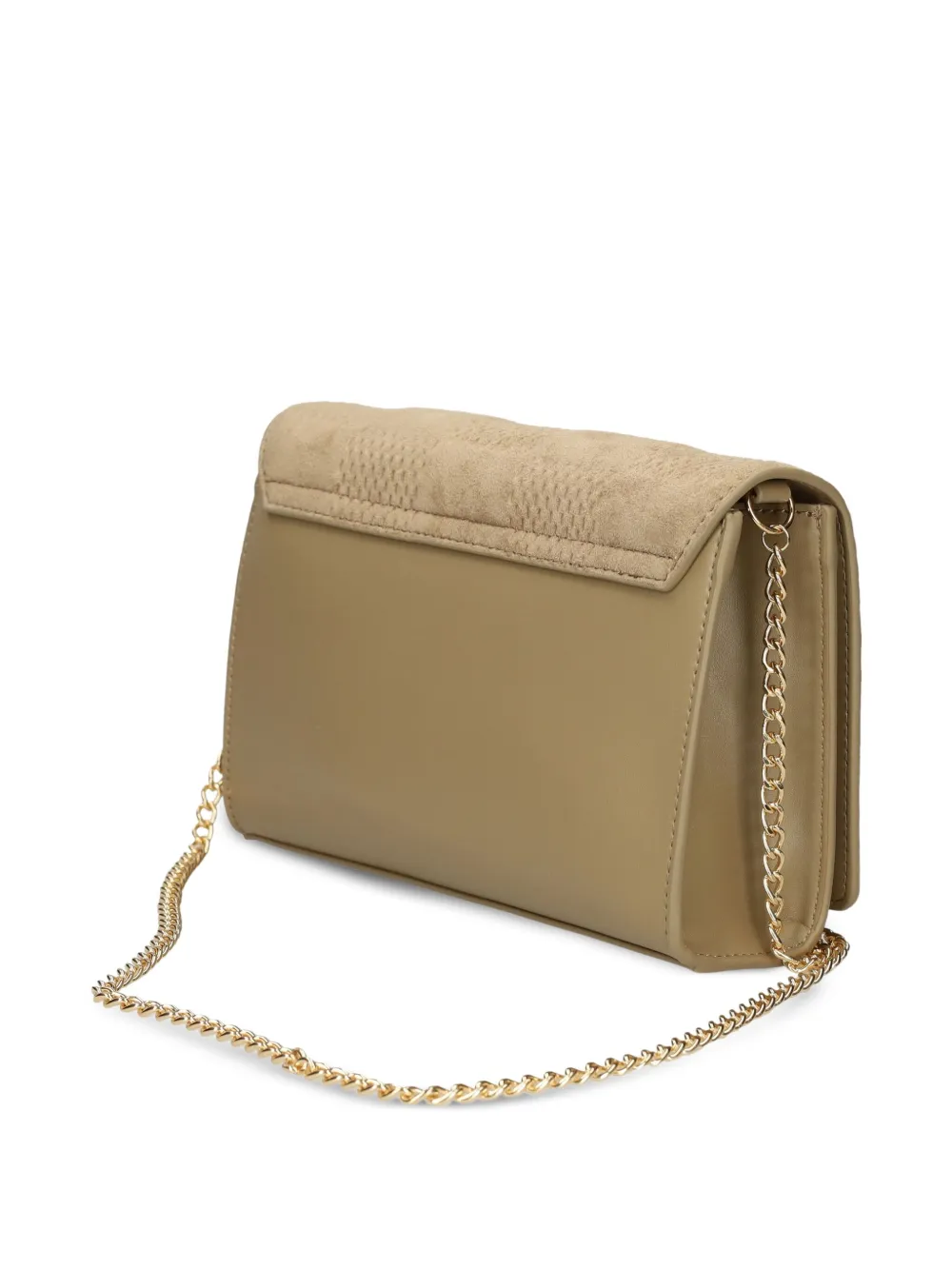 Love Moschino Schoudertas met logoplakkaat en kettingband Beige