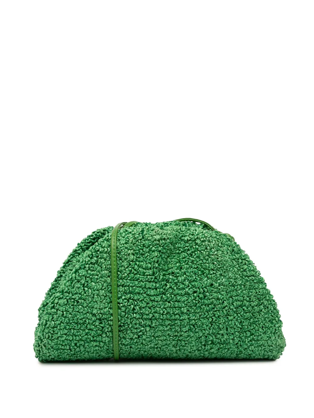 Pre-owned Bottega Veneta 2012-2025 Boucle Raffia The Mini Pouch Crossbody Bag In Green