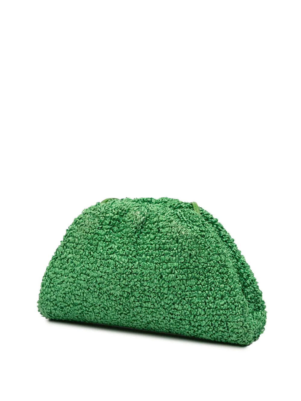 Pre-owned Bottega Veneta 2012-2025 Boucle Raffia The Mini Pouch Crossbody Bag In Green
