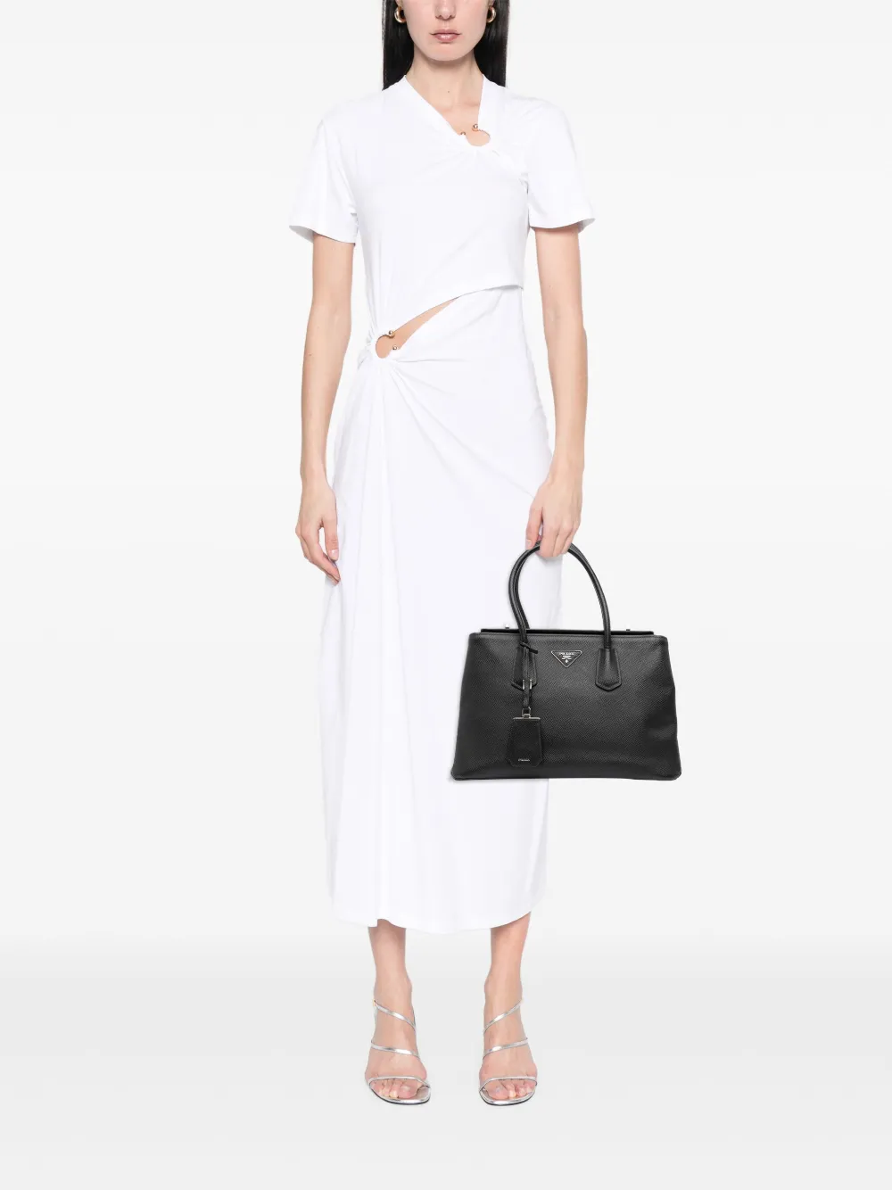 Prada Pre-Owned 2010-2025 Saffiano Cuir Turnlock Twin satchel | Pre-Owned | Image 2