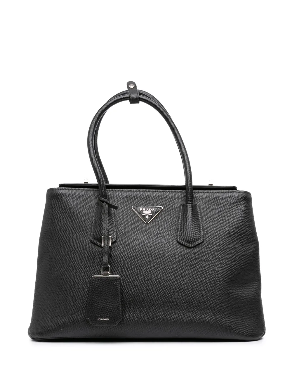 Prada Pre-Owned 2010-2025 Saffiano Cuir Turnlock Twin satchel | Black | Image 1