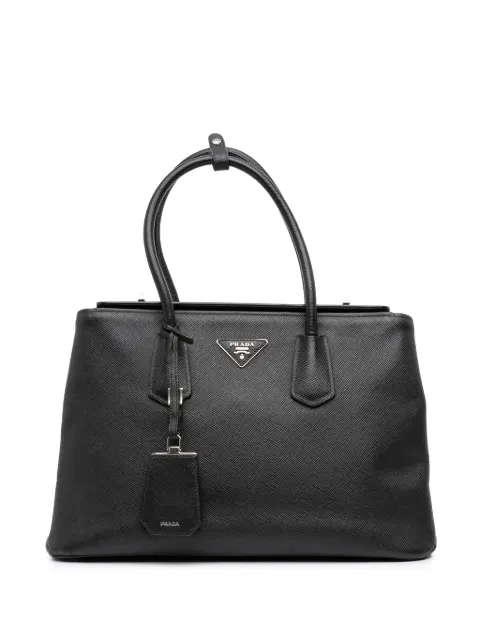 Prada Pre-Owned bolsa satchel Cuir Turnlock Twin de piel saffiano 2010-2025