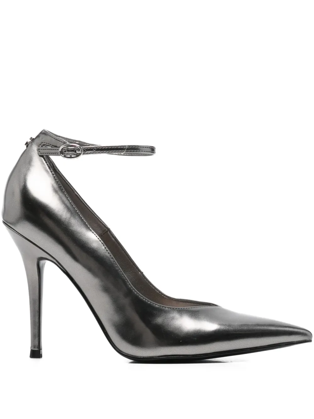 Guess Usa Ankle-strap Pointed Pumps In Gray