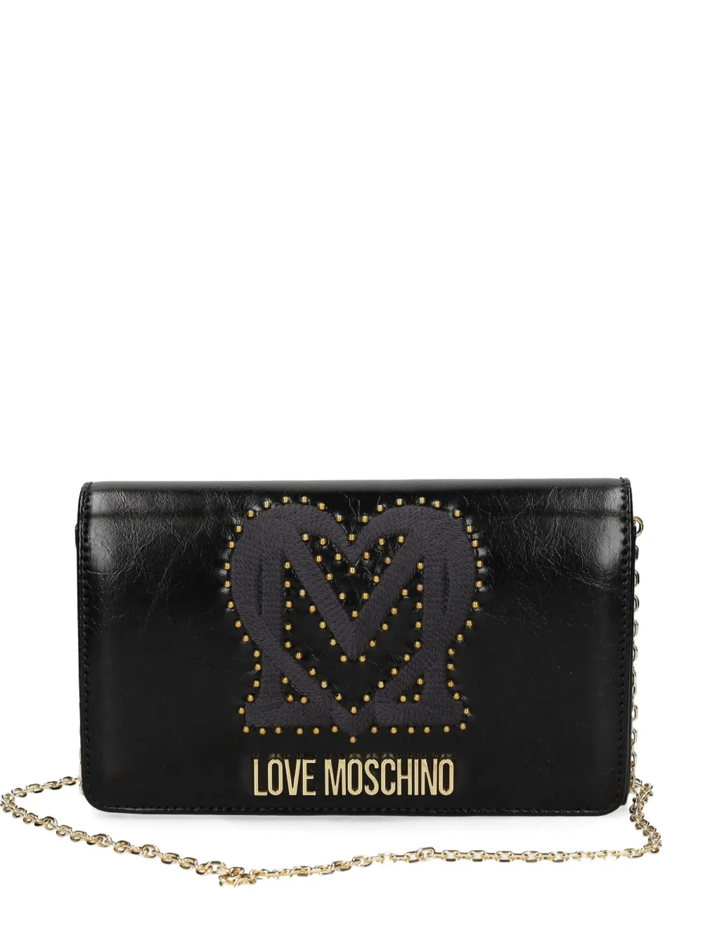 Love Moschino Studded Chain Cross Body Bag In Black
